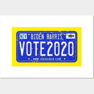 Distressed Joe Biden License Plate Vote 2020 Posters and Art